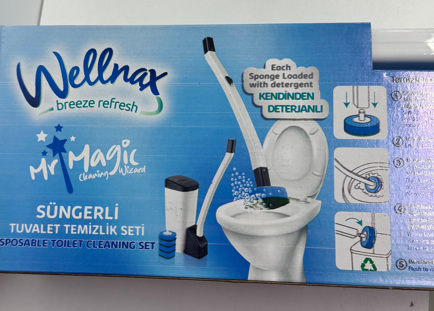 Wellnax - zestaw do WC plus 10 jednorazowych gąbek