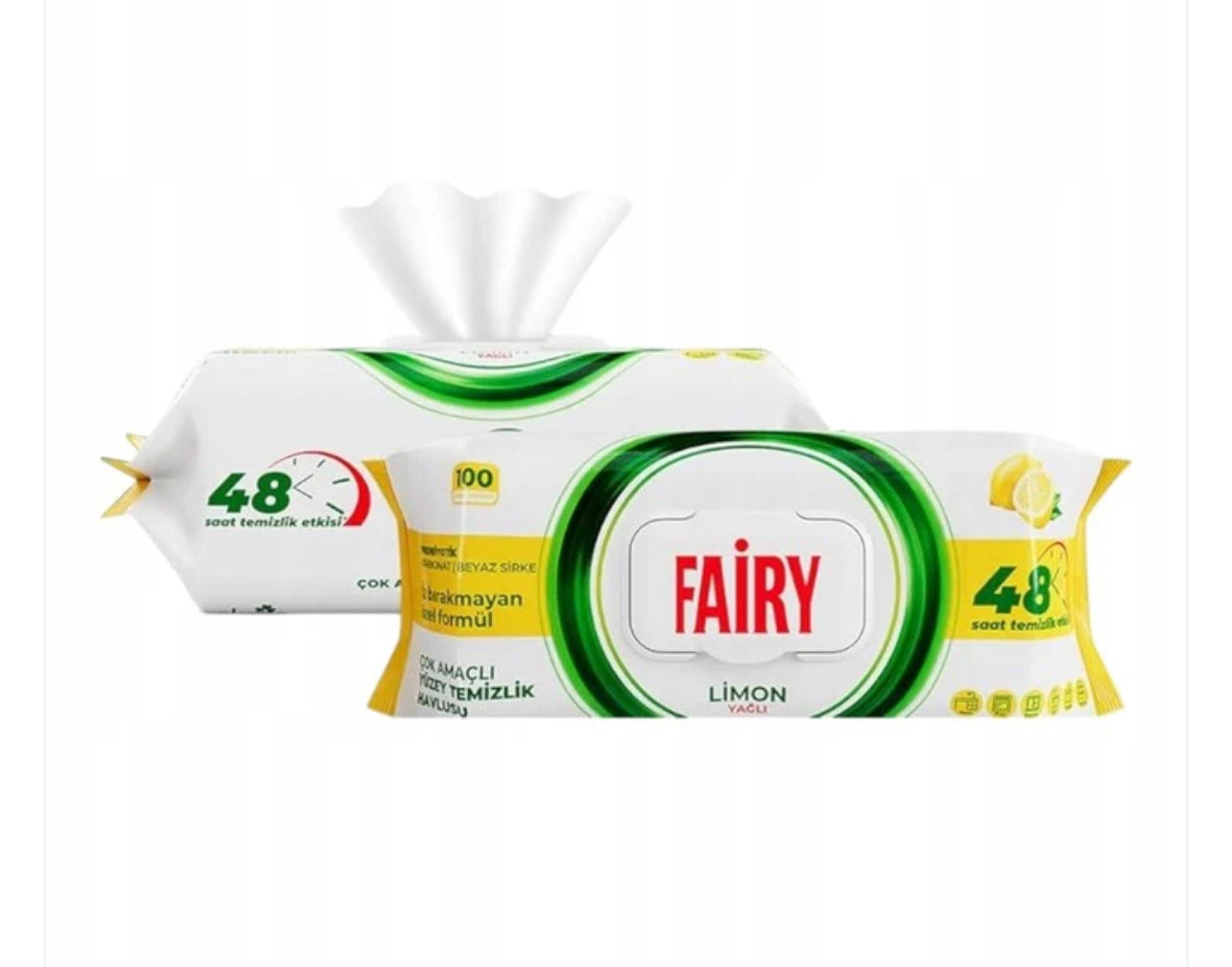 Fairy chusteczki nawilżane 100 sztuk do czyszczenia powierzchni - zapach CYTRYNA
