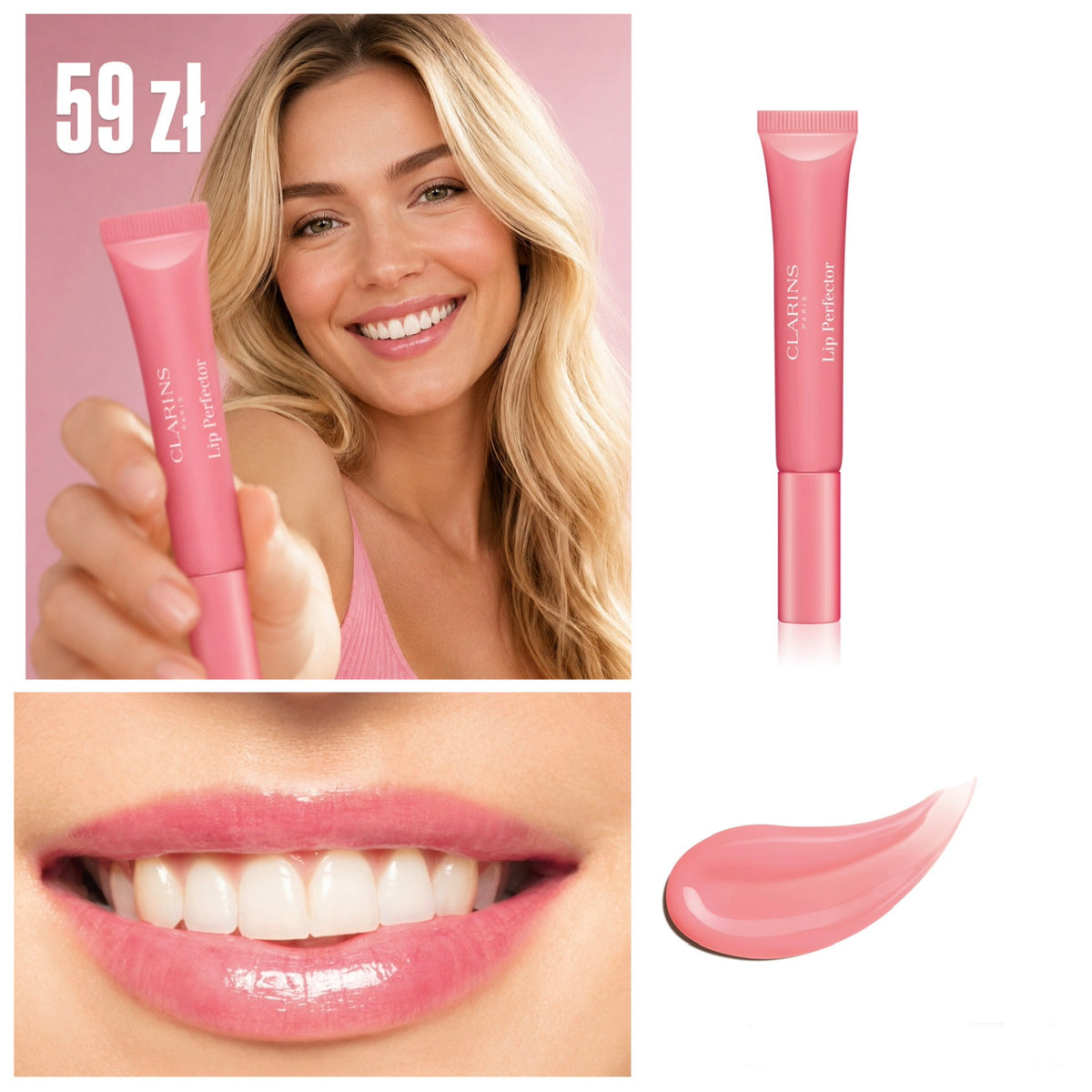 Clarins lip perfector 01 Rose shimmer 12 ml