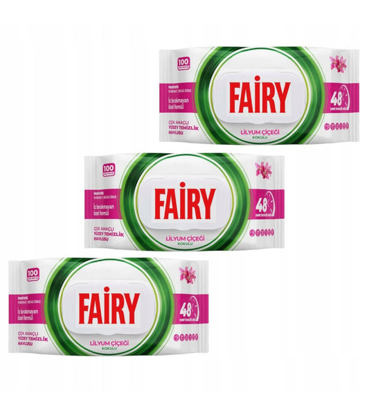 Fairy 100 sztuk nawilżane chusteczki do czyszczenia powierzchni - zapach LILIA