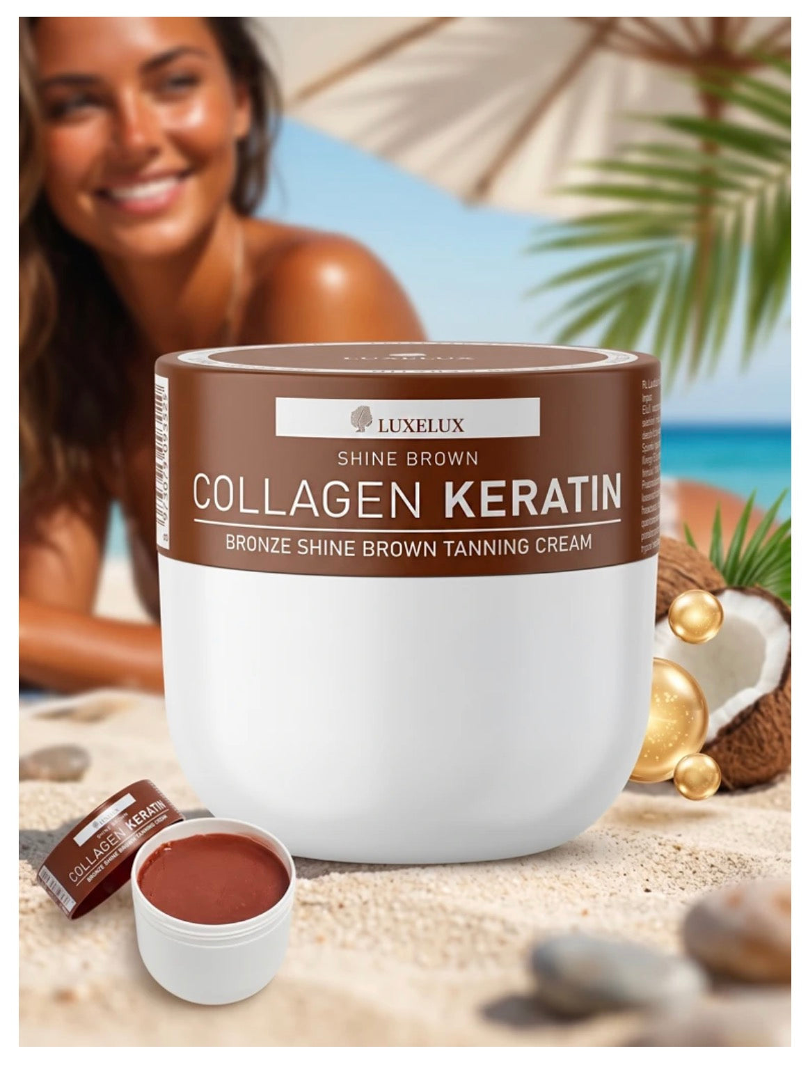 Shine Brown Collagen Keratin Tanning Cream 280 ml